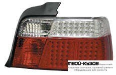 ФОНАРЬ ЗАДНИЙ ВНЕШНИЙ ЛЕВАЯ + ПРАВАЯ (КОМПЛЕКТ) (СЕДАН) ДИОД СТОП СИГНАЛ , УКАЗАТЕЛЬ ПОВОРОТА ХРУСТАЛ (DEPO) КРАСНЫЙ-БЕЛ для BMW E36 (12.1990 - 01.2000)