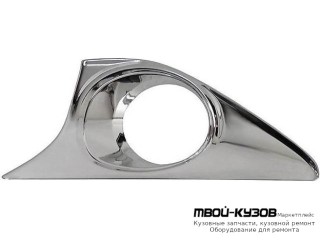 РЕШЕТКА БАМПЕРА ПЕРЕДНИЙ ЛЕВАЯ СТОРОНА С ОТВЕРСТИЯМИ ПОД ПРОТИВОТУМАННЫЕ ФАРЫ СЕРЫЙЕБРИСТ (КИТАЙ) для Toyota CAMRY V50 (2011-)