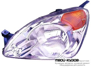 ФАРА ЛЕВАЯ СТОРОНА С УКАЗАТЕЛЬ ПОВОРОТА ЖЕЛТ для Honda CRV (2002-2005)