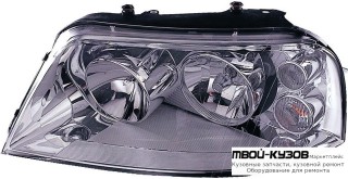 ФАРА ЛЕВАЯ СТОРОНА С КОРРЕКТОР ВНУТРИ (DEPO) ХРОМ для Volkswagen SHARAN (04.2000-) / SEAT ALHAMBRA (4/00)