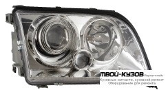 ФАРА ЛЕВАЯ + ПРАВАЯ (КОМПЛЕКТ) ХРУСТАЛ ЛИНЗОВАННАЯ БЕЗ КОРРЕКТОР (EAGLE EYES) ВНУТРИ ХРОМ для Mercedes W140 SEDAN (05.1993 - 10.1998)