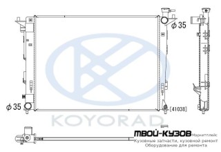 РАДИАТОР ОХЛАЖДЕНИЯ (бензин) MT (KOYO) для Hyundai IX35 (2010-), KIA SPORTAGE (2010-2016)