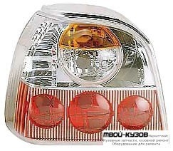 ФОНАРЬ ЗАДНИЙ ВНЕШНИЙ ЛЕВАЯ + ПРАВАЯ (КОМПЛЕКТ) ТЮНИНГ (LEXUS ТИП) ПРОЗРАЧНЫЙ ВНУТРИ БЕЛ-КРАСНЫЙ (ТАЙВАНЬ) для Volkswagen GOLF III (11.1991 - 09.1997)