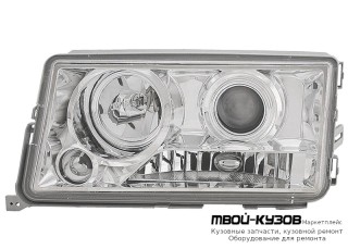 ФАРА ЛЕВАЯ СТОРОНА ЛИНЗОВАННАЯ ПРОЗРАЧНЫЙ ВНУТРИ ХРОМ для Mercedes W201 (01.1983 - 05.1993)