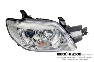 ФАРА ПРАВАЯ СТОРОНА ЛИНЗОВАННАЯ БЕЗ КОРРЕКТОР ВНУТРИ (DEPO) ХРОМ для Mitsubishi OUTLANDER (2003-)