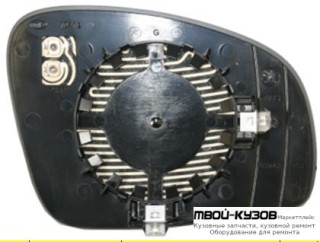 СТЕКЛО ЗЕРКАЛА ЛЕВАЯ СТОРОНА С ПОДОГРЕВОМ (ASPHERICAL) (ТАЙВАНЬ) для Skoda FABIA / ROOMSTER (2007-2009)