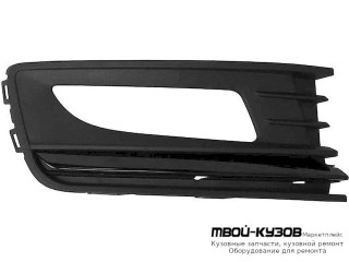 РЕШЕТКА БАМПЕРА ПЕРЕДНИЙ ПРАВАЯ СТОРОНА С ОТВЕРСТИЯМИ ПОД ПРОТИВОТУМАННЫЕ ФАРЫ С ЧЁРНЫЙ МОЛДИНГ (СЕДАН) (ТАЙВАНЬ) для Volkswagen POLO (09.2010 - 2020)