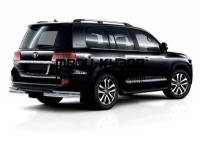 R.5717.015 - ЗАЩИТА ЗАДНЕГО БАМПЕРА d76+d42 уголки (RIVAL) Toyota Land Cruiser 200 рестайлинг 2 (2016-2017)