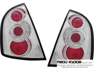 ФОНАРЬ ЗАДНИЙ ВНЕШНИЙ ЛЕВАЯ + ПРАВАЯ (КОМПЛЕКТ) ТЮНИНГ (ХЭТЧБЭК) ВНУТРИ ХРОМ для Skoda FABIA (01.2000 - 2006)