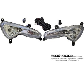 ФАРА ПРОТИВОТУМАННАЯ ЛЕВАЯ + ПРАВАЯ (КОМПЛЕКТ) С ПРОВОДК И КНОПКОЙ (КИТАЙ) для Hyundai SOLARIS (2011-)