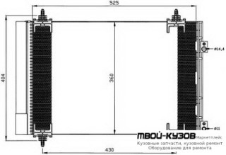307 {308 07-/CT C4 04-} КОНДЕНСАТОР КОНДИЦИОНЕРА (см.каталог) для Citroen C4 (11.2004-) PICASSO (2006-), Peugeot 307 (08.2001-), Peugeot 308 (2007-)