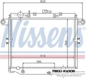 РАДИАТОР ОХЛАЖДЕНИЯ AT 4.7 (KOYO) для Toyota LANDCRUISER 100 (1998-), Lexus LX470 (01.1998 - 08.2002) (08.2002-)