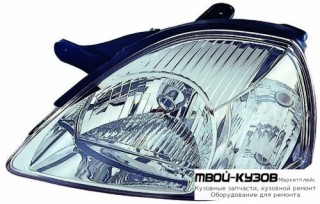 ФАРА ЛЕВАЯ СТОРОНА С КОРРЕКТОР УКАЗАТЕЛЬ ПОВОРОТА (DEPO) БЕЛ для KIA RIO II (2001-2002) / (2003-2005)