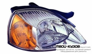 ФАРА ПРАВАЯ СТОРОНА С КОРРЕКТОР УКАЗАТЕЛЬ ПОВОРОТА (DEPO) ЖЕЛТ для KIA RIO II (2001-2002) / (2003-2005)