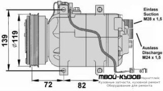 КОМПРЕССОР КОНДИЦИОНЕРА (GERI) (см.каталог) для Volkswagen PASSAT B5 (11.1996 - 09.2000), Audi A4 (12.1994 - 12.1998)
