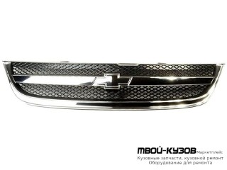 РЕШЕТКА РАДИАТОРА (СЕДАН) (УНИВЕРСАЛ) ХРОМ-ЧЁРНЫЙ (КИТАЙ) для Chevrolet LACETTI (2004-) / DAEWOO NUBIRA (2004-)