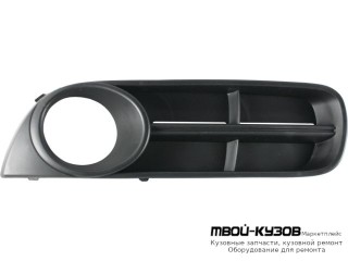 РЕШЕТКА БАМПЕРА ПЕРЕДНИЙ ЛЕВАЯ СТОРОНА С ОТВЕРСТИЯМИ ПОД ПРОТИВОТУМАННЫЕ ФАРЫ (КИТАЙ) для Skoda FABIA / ROOMSTER (2007-2009)