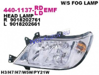 SPRINTER 03- ФАРА ЛЕВАЯ С П/Т ПРОЗРАЧНАЯ  440-1137L-LDEMF