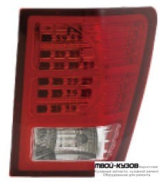 ФОНАРЬ ЗАДНИЙ ВНЕШНИЙ ЛЕВАЯ + ПРАВАЯ (КОМПЛЕКТ) ТЮНИНГ ПРОЗРАЧНЫЙ С ДИОД (EAGLE EYES) ВНУТРИ КРАСНЫЙ-ТОНИР для Jeep GRAND CHEROKEE (2005-2009)