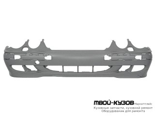 БАМПЕР ПЕРЕДНИЙ С ОТВЕРСТИЯМИ ПОД ОМЫВАТЕЛЬ ФАР ГРУНТ (ТАЙВАНЬ) для Mercedes W210 (08.1995 - 08.1999) (09.1999 - 06.2002)