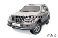 AFZDATLCP03 - ЗАЩИТА ПЕРЕДНЕГО БАМПЕРА d57+d42 (Arbori) Toyota Land Cruiser Prado 120 (2003-2009)