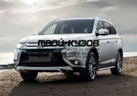 R.4010.001 - ЗАЩИТА ПЕРЕДНЕГО БАМПЕРА d42 волна короткая (RIVAL) Mitsubishi Outlander рестайлинг (2015-2018)