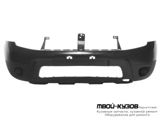 БАМПЕР ПЕРЕДНИЙ БЕЗ ОТВЕРСТИЙ ПОД ПРОТИВОТУМАННЫЕ ФАРЫ ЧЁРНЫЙ (ТАЙВАНЬ) для Renault DUSTER (2010-)