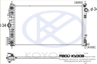 РАДИАТОР ОХЛАЖДЕНИЯ AT 2 (turbo) (бензин) для Opel INSIGNIA (2008-)