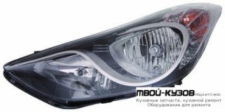 ФАРА ЛЕВАЯ СТОРОНА ПОД КОРРЕКТОР (DEPO) ВНУТРИ ЧЁРНЫЙ для Hyundai ELANTRA / AVANTE (2010-)