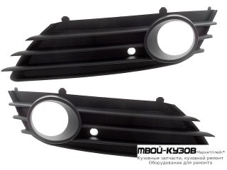 РЕШЕТКА БАМПЕРА ПЕРЕДНИЙ ЛЕВАЯ + ПРАВАЯ (КОМПЛЕКТ) С ОТВЕРСТИЯМИ ПОД ПРОТИВОТУМАННЫЕ ФАРЫ (5 ДВ) (ИТАЛИЯ) для Opel ASTRA H (06.2004-)