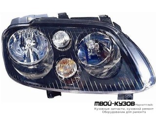 ФАРА ПРАВАЯ СТОРОНА ПОД КОРРЕКТОР ВНУТРИ (DEPO) ЧЁРНЫЙ для Volkswagen TOURAN (2003-2005) (2006-2010)