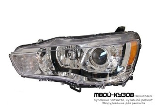 ФАРА ЛЕВАЯ СТОРОНА ЛИНЗОВАННАЯ С КОРРЕКТОР ХРОМ для Mitsubishi OUTLANDER XL (2010-)