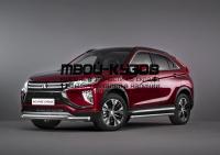 R.4014.001 - ЗАЩИТА ПЕРЕДНЕГО БАМПЕРА d57+d42 (RIVAL) Mitsubishi Eclipse Cross (2018-)