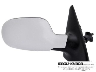 ЗЕРКАЛО ПРАВАЯ СТОРОНА МЕХАН С ТРОСИК С ТЕМПЕР ДАТЧИК (CONVEX) ГРУНТ (ТАЙВАНЬ) для Renault MEGANE (07.1999 - 02.2003)