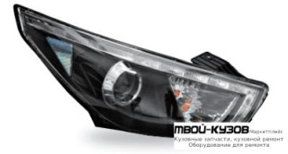 ФАРА ЛЕВАЯ + ПРАВАЯ (КОМПЛЕКТ) ТЮНИНГ (DEVIL EYES) ЛИНЗОВАННАЯ (JUNYAN) ВНУТРИ ЧЁРНЫЙ для Hyundai IX35 (2010-)