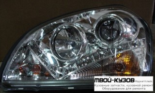 ФАРА ЛЕВАЯ + ПРАВАЯ (КОМПЛЕКТ) ТЮНИНГ (DEVIL EYES) ЛИНЗОВАННАЯ (SONAR) ВНУТРИ ХРОМ для Hyundai TUCSON (04.2004-)