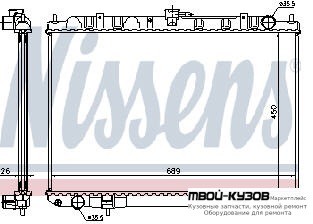 РАДИАТОР ОХЛАЖДЕНИЯ 2.2 (дизель) (NISSENS) (AVA) для Nissan X-TRAIL (06.2001-)