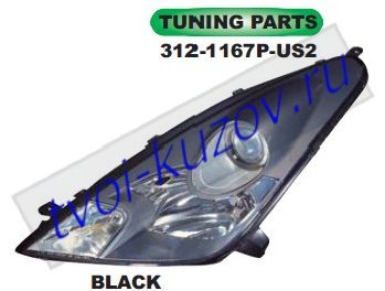 celica фары левая+правая (комплект) (usa) тюнинг прозрач хрустал внутри черн 312-1167P-US2