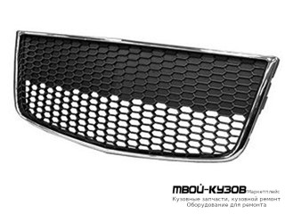 РЕШЕТКА БАМПЕРА ПЕРЕДНИЙ ЦЕНТРАЛ (ХЭТЧБЭК) С ХРОМ МОЛДИНГ (ТАЙВАНЬ) для Chevrolet AVEO T255 ХЭТЧБЭК (2008-)