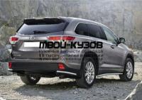 R.5715.010 - ЗАЩИТА ЗАДНЕГО БАМПЕРА d57 уголки (RIVAL) Toyota Highlander (2014-2017)