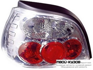ФОНАРЬ ЗАДНИЙ ВНЕШНИЙ ЛЕВАЯ + ПРАВАЯ (КОМПЛЕКТ) (5 дв) ТЮНИНГ (LEXUS ТИП) ПРОЗРАЧНЫЙ ВНУТРИ ХРОМ для Renault MEGANE (07.1999 - 02.2003)