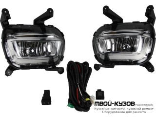 ФАРА ПРОТИВОТУМАННАЯ ЛЕВАЯ + ПРАВАЯ (КОМПЛЕКТ) С ПРОВОДК И КНОПКОЙ для KIA RIO (2011-2017)