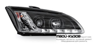 ФАРА ЛЕВАЯ + ПРАВАЯ (КОМПЛЕКТ) ТЮНИНГ ЛИНЗОВАННАЯ (DEVIL EYES) (JUNYAN) ВНУТРИ ЧЁРНЫЙ для Ford FOCUS (2005-)