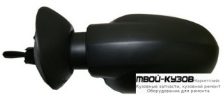 ЗЕРКАЛО ЛЕВАЯ СТОРОНА МЕХАН С ТРОСИК (CONVEX) ЧЁРНЫЙ (ТАЙВАНЬ) для Renault LOGAN (2005-2014)