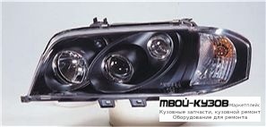 ФАРА ЛЕВАЯ + ПРАВАЯ (КОМПЛЕКТ) ТЮНИНГ ЛИНЗОВАННАЯ (SONAR) ВНУТРИ ЧЁРНЫЙ для Mercedes W202 (06.1993 - 06.2000)