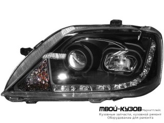 ФАРА ЛЕВАЯ СТОРОНА (DEVIL EYES) ВНУТРИ ЧЁРНЫЙ (КИТАЙ) для Renault LOGAN (2005-2014)