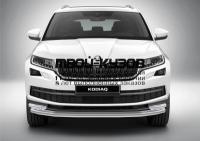 R.5101.002 - ЗАЩИТА ПЕРЕДНЕГО БАМПЕРА d57+d42 (RIVAL) Skoda Kodiaq (2017-2018)