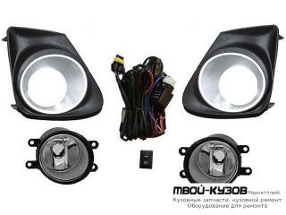 ФАРА ПРОТИВОТУМАННАЯ ЛЕВАЯ + ПРАВАЯ (КОМПЛЕКТ) С РЕШЕТК БАМПЕРА ХРОМ , (СЕДАН) для Toyota COROLLA E150 (2006-) СЕДАН