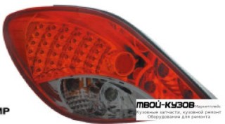 ФОНАРЬ ЗАДНИЙ ВНЕШНИЙ ЛЕВАЯ + ПРАВАЯ (КОМПЛЕКТ) ТЮНИНГ С ДИОД (EAGLE EYES) КРАСНЫЙ-ТОНИР для Peugeot 207 (2005-)