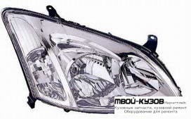 ФАРА ПРАВАЯ СТОРОНА С КОРРЕКТОР (ХЭТЧБЭК) (DEPO) для Toyota COROLLA DE120 / ZE120 (2002-) ХЭТЧБЭК